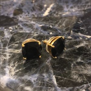 Kate Spade small square black stone stud earrings